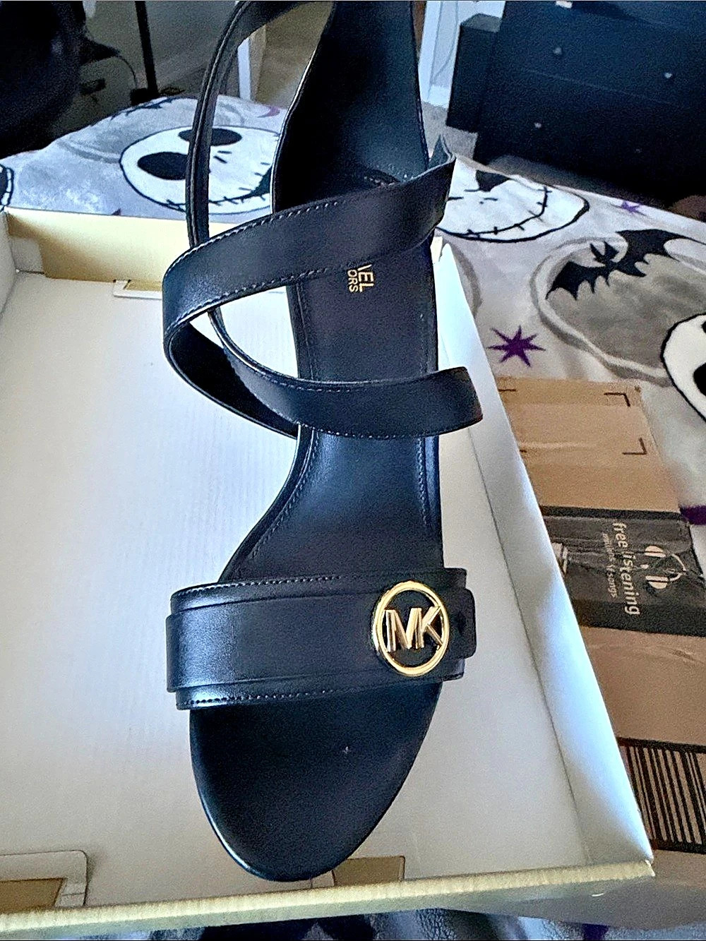 Michael Kors Carmen Wedge Black Wedge Sandals US 10M Like New